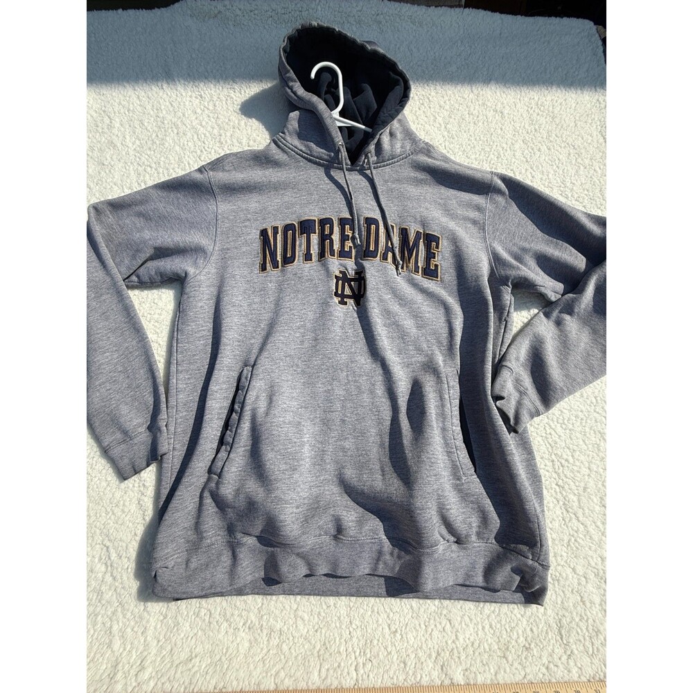 Champs University of Notre Dame Fighting Irish Gray Hoodie Sweatshirt Size Large